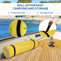 HOMCOM 10' x 5' Roll-Up Pool Float Pad for Lakes, Oceans, & Pools, Water Mat for Playing, Relaxing & Recreation, Yellow(m-4)
