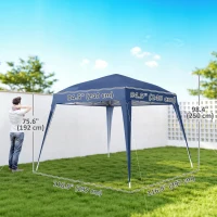 Outsunny 8' x 8' Pop Up Canopy, Outdoor Folding Tent, Portable Party Tent with Carrying Bag for Camping, Party, Picnic, Blue(m-3)