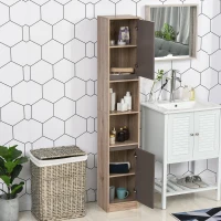 HOMCOM 67" Narrow Bathroom Storage Cabinet, Tall Freestanding Floor Cabinet, Bathroom Linen Cabinet with Doors and Adjustable Shelves(m-10)