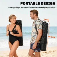 Outsunny Set of 2 Reclining Camping Chair with Foot Rest, Folding Camping Chair w/ Headrest, Cup Holder, Storage Bag, Orange(m-6)