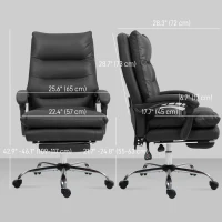 Vinsetto Executive Office Chair with 6-Point Massage, Microfibre Reclining Computer Chair with Footrest, Black(m-3)