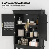 HOMCOM 3-Tier Over Toilet Storage Unit Washing Machine Cabinet Dryer Cabinet with Adjustable Shelf for Bathroom, Laundry(m-6)