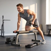 Soozier 5-25 lbs Adjustable Dumbbell Set of 2, 5-in-1 Dumbbell Weights with Quick-Dial System, Non-Slip Grip, Storage Tray(m-8)