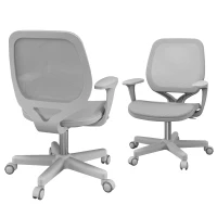Vinsetto Office Chair, Small Computer Desk Chair with Mesh Back, Swivel Castors, Arm, Grey(m-9)