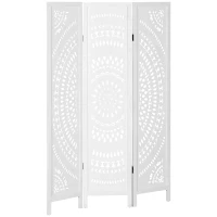 HOMCOM 3 Panel Room Divider, 5.6 Ft Tall Portable Folding Privacy Screen, Wood Partition Wall Divider for Home Office, White(m-2)