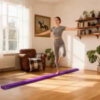 Soozier 7ft Folding Balance Beam, Gymnastics Beam with Wood Core, Purple(m-1)