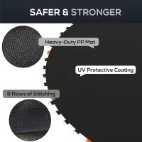 Soozier Trampoline Mat Replacement with Spring Pull Tool and 72 V-Hooks, Fits 12ft Trampoline, Using 5.5" Springs, Black(m-6)