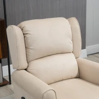 HOMCOM Massage Recliner Chair for Living Room, Push Back Recliner Sofa, Suede Wingback Reclining Chair with Extendable Footrest, Wood Legs, Remote Control, Side Pockets, Beige(m-10)