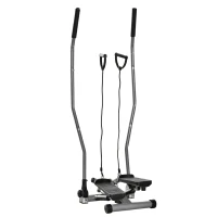 Soozier Twist Stair Stepper Exercise Machine with Rocking Handlebars, Cardio Climber Exercise Equipment with Hydraulic Resistance, LCD Display for Home Workout Exercise, Silver(m-2)