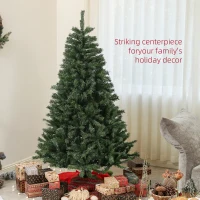 HOMCOM 6ft Artificial Christmas Trees with Auto Open and Steel Base, Green(m-4)