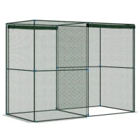 Outsunny 8' x 4' Crop Cage, Plant Protection Tent with Zippered Doors for Vegetable Garden, Backyard, Green(m-9)