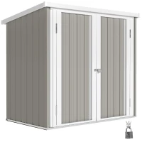 Outsunny 5' x 3' Metal Garden Storage Shed, Tool House with Double Doors for Backyard, Patio, Lawn(m-9)