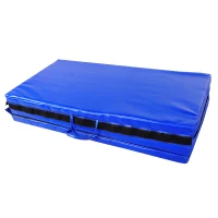 Soozier 4'x8'x2" Folding Gymnastics Tumbling Mat, Exercise Mat with Carrying Handles for Yoga, MMA, Martial Arts, Stretching, Core Workouts, Dark Blue(m-7)