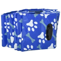 PawHut Foldable Pet Swimming Pool, Portable Dog Bathing Tub, 12" x 55" Plastic Large Dog Pool for Outdoor Dogs and Cats, Blue(m-8)