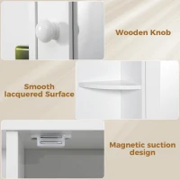 HOMCOM Mirrored Bathroom Wall Cabinet Wall Mounted Medicine Cabinet with Door & Shelves, White(m-9)