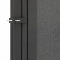 Outsunny 118" x 79"  Outdoor Folding Privacy Screen Retractable Side Awning Patio with Resistance to UV Rays and Wind Light Grey(m-9)