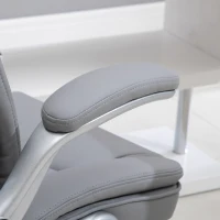 Vinsetto High-Back Office Chair Executive Swivel Computer Desk Chair, with PU Leather, Flip-up Armrest, Grey(m-10)