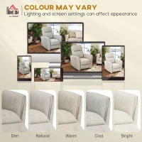 HOMCOM Power Recliner Chair, Dyed Fabric (Like Leathaire) Upholstered Recliner Chair with USB Ports, Footrest, Beige(m-7)