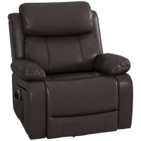 HOMCOM PU Leather Reclining Chair with Vibration Massage Recliner, Swivel Base, Rocking Function, Remote Control, Brown(m-9)