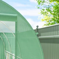 Outsunny 11.5' x 6.6' x 6.6' Walk-in Tunnel Greenhouse Garden Plant Seed Growing Warm House Outdoor Hot House w/ Roll Up Door, Windows, PE Cover Green(m-10)