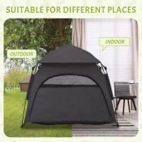 PawHut Pop Up Dog Tent for Extra Large and Large Dogs with Carry Bag, for Beach, Backyard, Home, Dark Gray(m-6)