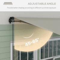 Outsunny 13' x 10' Retractable Awning, 280gsm UV Resistant Sunshade Shelter, for Deck, Balcony, Yard, Light Grey(m-5)