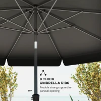 Outsunny 8.5 ft Outdoor Market Table Umbrella, Round Patio Umbrella with Tilt and Crank for Garden, Backyard, Deck, Black(m-7)