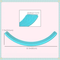 Qaba 32.3" Balance Board, Wobble Board Kids Curvy Rocker Board, Ended Preschool Learning Montessori Waldorf Toy, Ages for 3-6 Years Old, Blue(m-3)