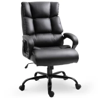 Vinsetto Ergonomic Heavy-Duty Office Chair with Adjustable Height, PU Leather, Rocker, 360° Swivel, 400lbs Capacity, Black(m-11)