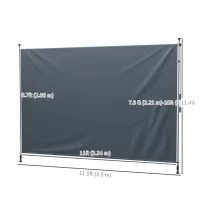 Outsunny 11.5' x 10' Manual Retractable Patio Awning, Outdoor Privacy Screen with UPF30+ & Water-Resistant Fabric, Dark Grey(m-3)