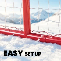 Soozier 5' x 4' Mini Hockey Goal, Easy Setup Hockey Net with Metal Frame, Lightweight & Portable(m-5)