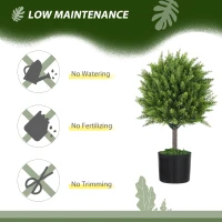 HOMCOM Decorative Artificial Plants, Cedar Topiary Trees in Pots, Fake Plants for Home Indoor outdoor Decor, Green(m-5)