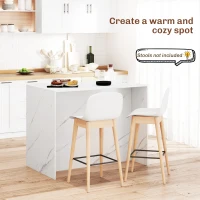 HOMCOM Kitchen Island with Storage Cabinet, 4 Drawers and Adjustable Shelf for Dining Room, Faux Marble Effect and White(m-7)