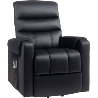 HOMCOM Lift Chair for Elderly, Massage Recliner Chair with 8 Vibration Points, Footrest, Remote Control, Side Pockets, Black(m-2)