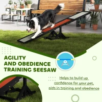 PawHut Wooden Dog Agility Seesaw for Training and Exercise, Black(m-7)