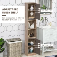 HOMCOM 67" Narrow Bathroom Storage Cabinet, Tall Freestanding Floor Cabinet, Bathroom Linen Cabinet with Doors and Adjustable Shelves(m-7)