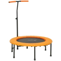 Soozier 39" Mini Exercise Trampoline w/ Adjustable T-Bar Indoor Fitness Rebounder Orange(m-2)