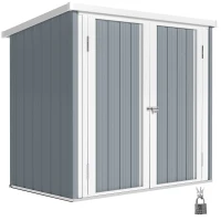 Outsunny 5' x 3' Metal Garden Storage Shed, Tool House with Double Doors for Backyard, Patio, Lawn(m-8)