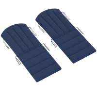 Outsunny Set of 2 Patio Chair Cushions, High Back Adirondack Chair Cushion with Ties, High-Density Foam, Navy Blue(m-2)