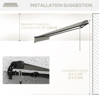 Outsunny 13' x 10' Retractable Awning, 280gsm UV Resistant Sunshade Shelter, for Deck, Balcony, Yard, Light Grey(m-7)