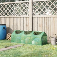 Outsunny Portable Mini Tunnel Greenhouse Garden Planting Warm House with 3 Windows, 71" x 24" x 24", Green(m-8)