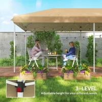 Outsunny 10' x 20' Pop Up Canopy Tent Gazebo with Removable Mesh Sidewall Netting, Carry Bag for Backyard Patio Outdoor, Beige(m-7)