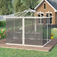 Outsunny Replacement Mosquito Netting for Gazebo 10' x 13' Black Screen Walls for Canopy with Zippers(m-8)