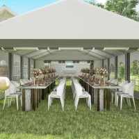 Outsunny 20'x33' Heavy Duty Large Party Tent & Carport with Removable Sidewalls, Portable Garage Canopy Tent, Grey(m-7)