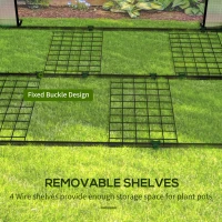 Outsunny Mini Greenhouse with 4 Wire Shelves, Portable Tomato Greenhouse with Roll Up Door, 39.4" x 31.5" x 59.1", White(m-7)