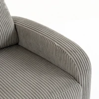 HOMCOM Corduroy Home Theater Seating, Push Back Recliner Chair with Padded Seat for Living Room, Grey(m-10)