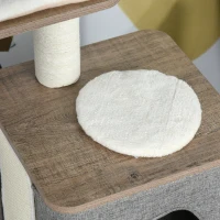 PawHut 34" Cat Tree Tower Activity Center with Natural Jute Scratch Material, Cushions on Each Platform, & Condo Area(m-8)