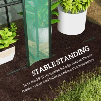 Outsunny Lean-to Greenhouse with 3 Tier Shelves, Mini Greenhouse with 3 Roll-Up Doors for Indoor Outdoor, Green(m-7)