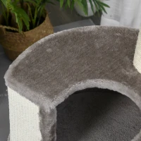 PawHut 43" Plush Cat Tree Activity Condo with Sisal Scratching Posts, Elevated Comfortable Perch, & Roomy Interior Area(m-6)