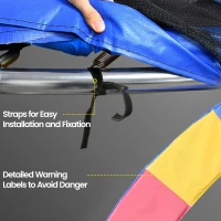 Soozier Trampoline Pad, 14FT Replacement Trampoline Safety Pad Mat Spring Cover, Water-Resistant, UV-Resistant, Tear-Resistant, No Holes for Pole, Colorful(m-4)